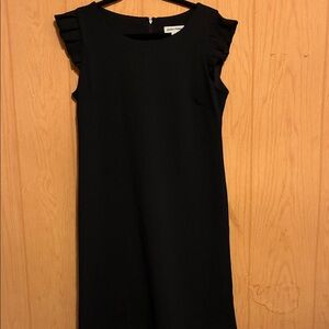 Elegant Black Ruffle Sleeve Mini Dress